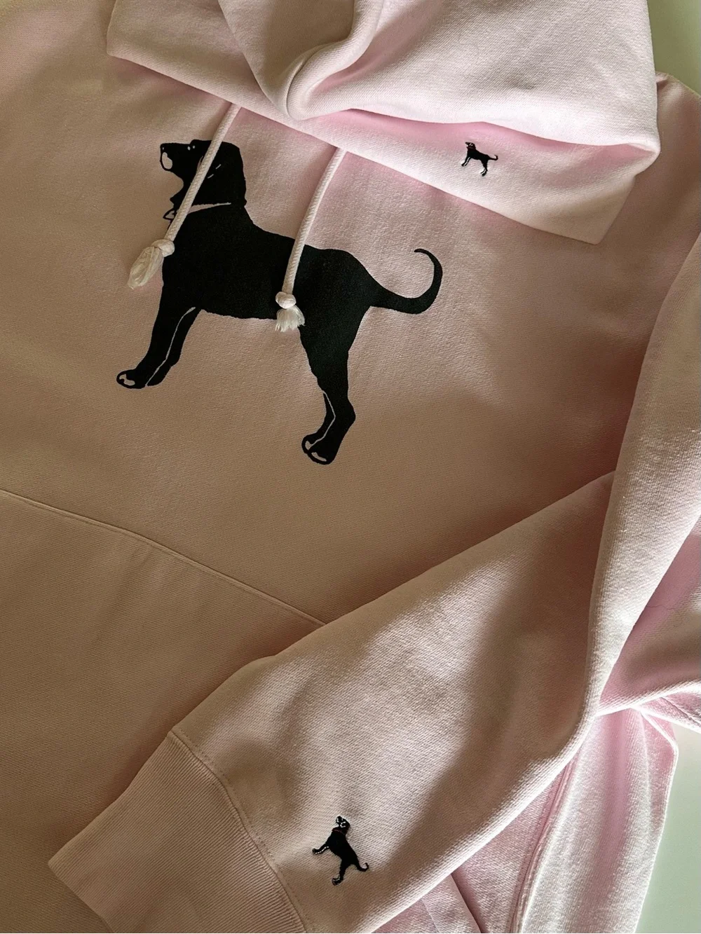 The Black Dog Pink Hoodie with Black Dog Graphic - Picture 2 of 7